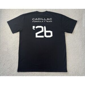 Cadillac F1 Formula Team T Shirt Mens XL Black Double Sided NEW NWT